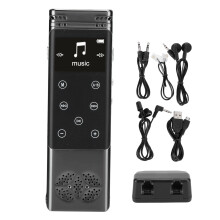 Digitaler Diktiergerät für Vorlesungen mit Wiedergabe, Rauschunterdrückung, Mikrofonaufnahme, 1536 kbit/s, SSS-Stereo-Sound, USB-Ladefunktion und