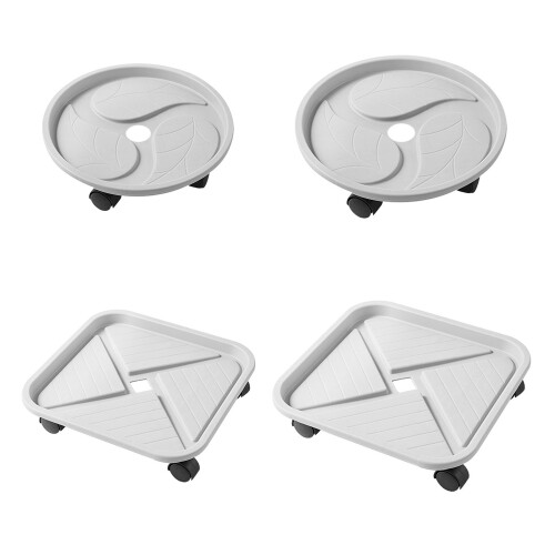 Round/Square Flower Pots Tray Plastic Tray Caster-Round 3 1