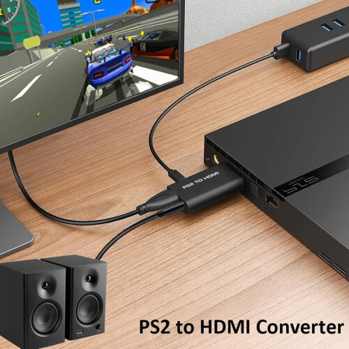 Μετατροπέας ήχου και βίντεο PS2 σε HDMI για ψηφιακή έξοδο HDMI, μετατροπέας συμβατός με 1