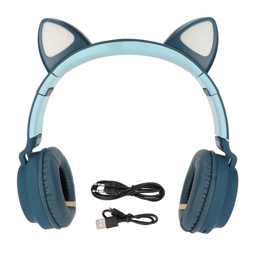 Kids Over Ear Headphones Led Cat Ears Wireless Bluetooth Foldable With Microphone Volume Limit Stereo Sound Music Sharing Port For All Devices, Good 9420858058151
