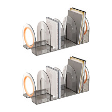 Pack van 2 Bureau Boek Einde 4 Compartimenten Acryl-Geel