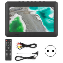Bærbart lomme-TV med FM-radiofunktionalitet, ATSC digital signaltuner med høj følsomhed og indbygget batteri. Kompakt design. 8 tommer