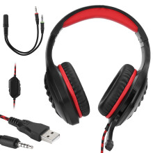 Surround Sound Gaming Headset til kompatibilitet med flere platforme, professionelt spildesign med holdbar konstruktion og støjreducerende mikrofon,