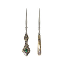2 Pieces Vintage Sewing Awls Metal Stitching Awl Tailors-Bronze