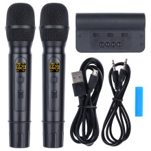 Sistema wireless UHF per microfono karaoke, canale di ritorno audio HD, ricevitore ricaricabile con diagramma polare cardioide, mixer audio senza
