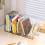 2Pcs Desk Bookend Acrylic Book End 4 Section Book-Yellow 3