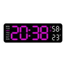 Digital LED Wall Alarm Clock with 9in LED Calendar and-J