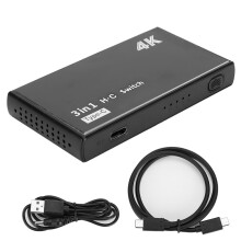 4K HDMI-splitter voor twee monitoren, HDMI-splitter met 1 ingang en 4 uitgangen voor schermspiegeling, snelle overdracht met stabiele
