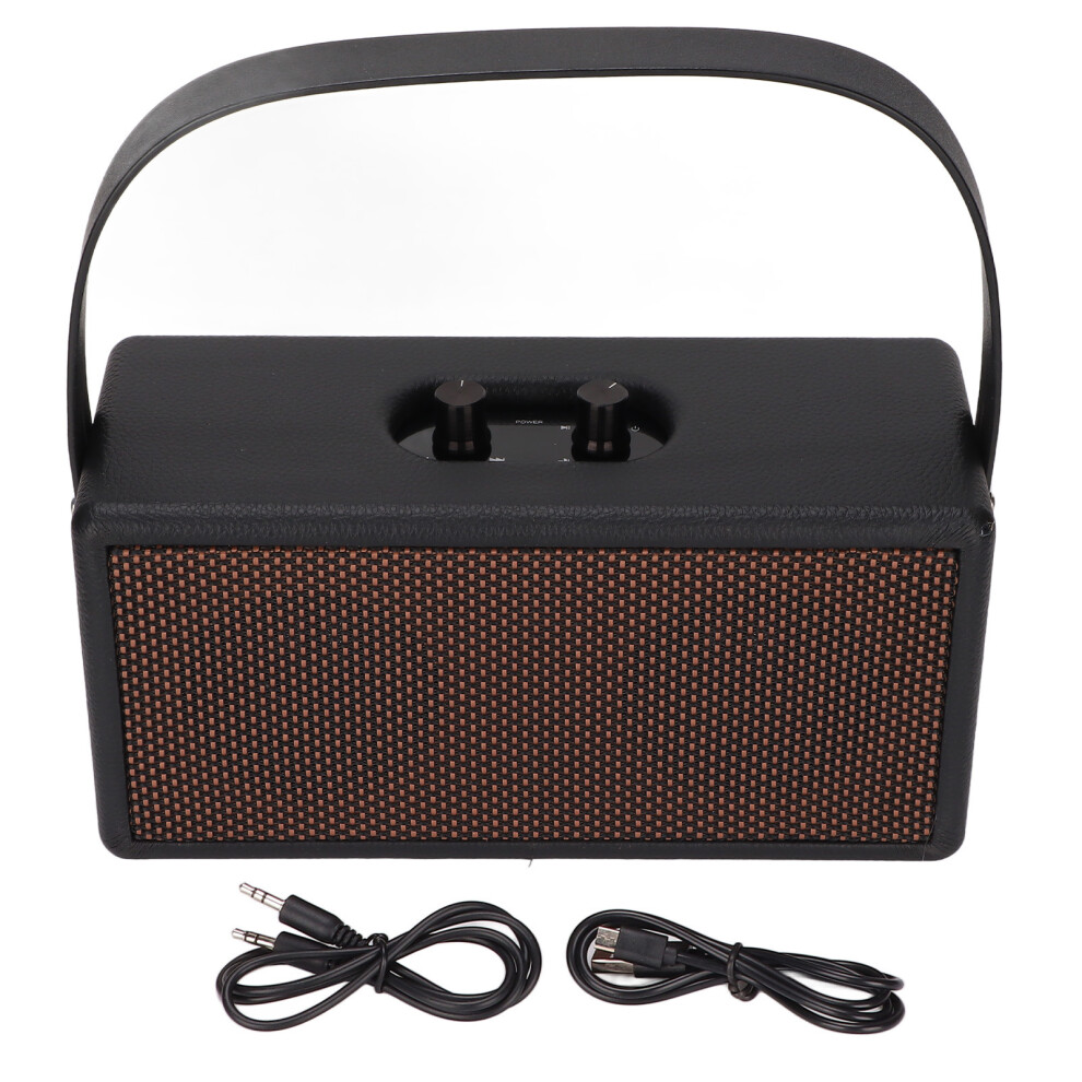Wireless Speaker With Retro Wood Cabinet And Leather Finish, Vintage Bluetooth Speaker With Long Playtime And Enhanced Bass Response, Loud Sound, Good 9420858978930