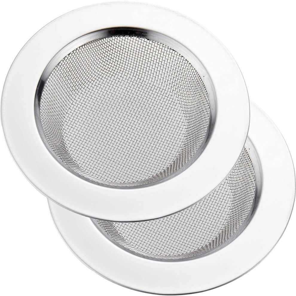 2 Pack Stainless Steel Kitchen Sink Strainer 4.5 Inch Wide Rim Fine Mesh For Clog Prevention 9189345627637