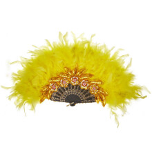 Vintage Feather Hand Fan Bruiloft Dans Vouwen Fan Elegante-A