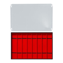 10 Grids Jewelry Display Tray With PVC Lid For Watch Bands-Red