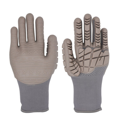 1 Paar professionelle Anti-Vibrations-Arbeitshandschuhe,-Grau