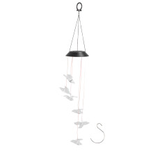 Kristallen windgong op zonne-energie, regenbestendig, multifunctioneel, met lamp voor tuin en erf, met kleurrijke LED-verlichting en lange levensduur