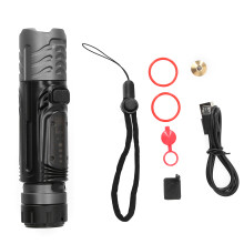 Taktische USB-Schnelllade-Taschenlampe, superhelle LED, wiederaufladbar, hohe Lumenanzahl, wasserdicht, Magnetfuß, mehrere Lichtmodi für