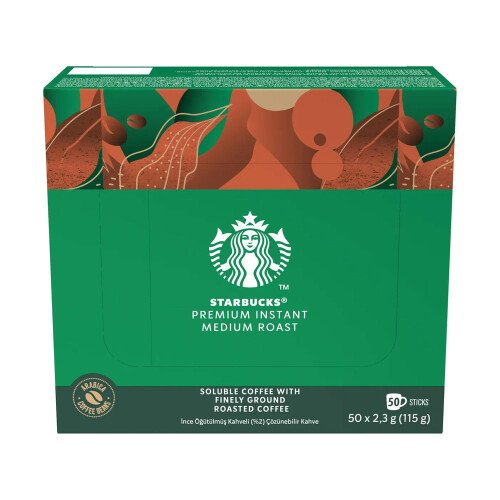 Starbucks Starbucks Medium Roast Instant Coffee Sachets 50 Pack - Smooth Rich Blend, 2.3g