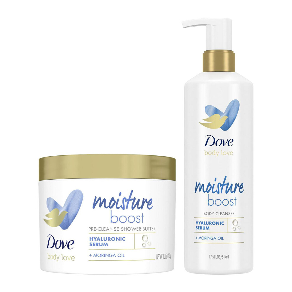 Dove Body Love Moisture Duo Hyaluronic Acid Cleanser & Moringa Shower Butter