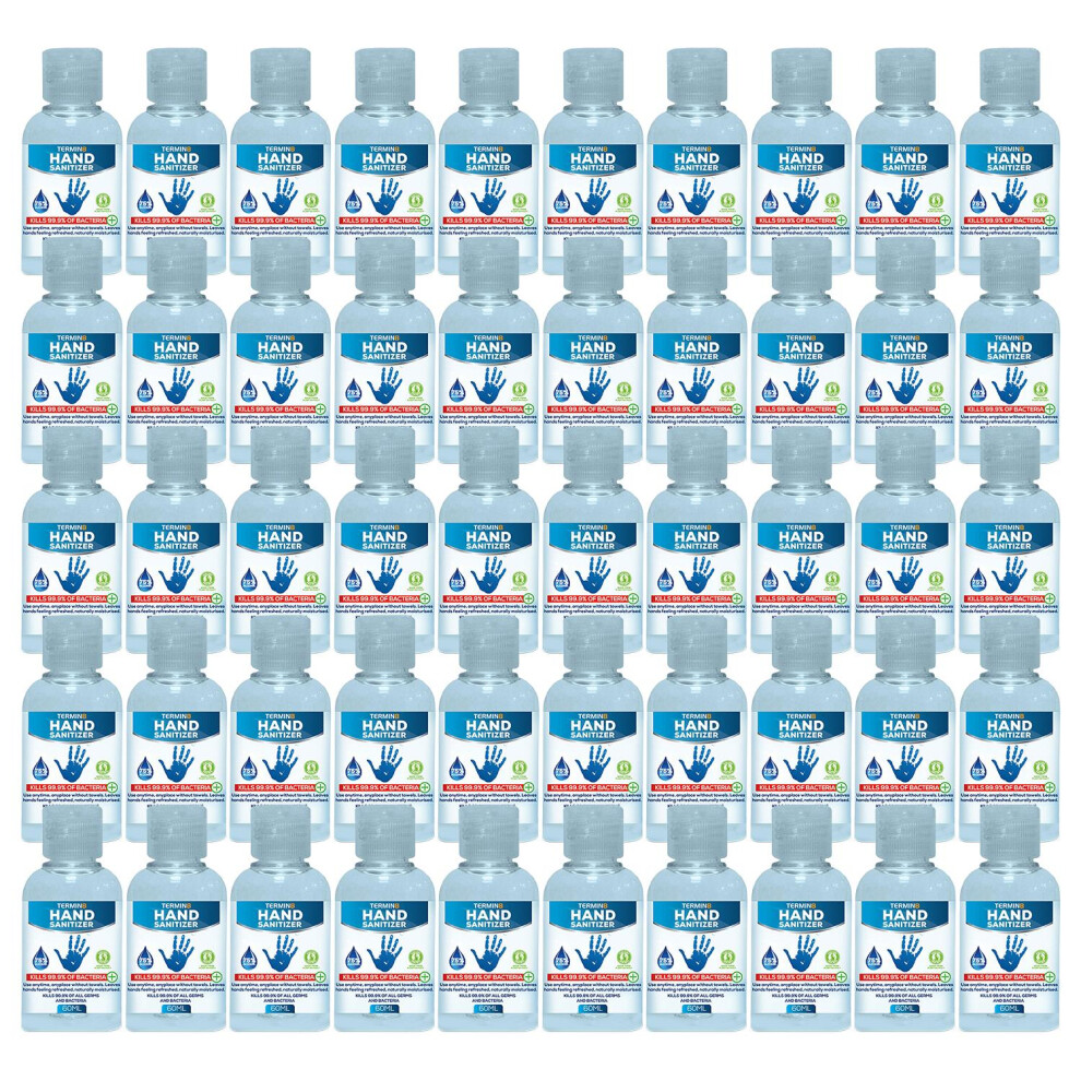 Termin8 Anti-Bacterial Hand Sanitiser Gel, Kills 99.9% Bacteria, 50X60ml