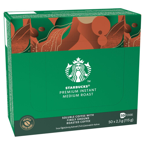 Starbucks Starbucks Medium Roast Instant Coffee Sachets 50 Pack - Smooth Rich Blend, 2.3g 2