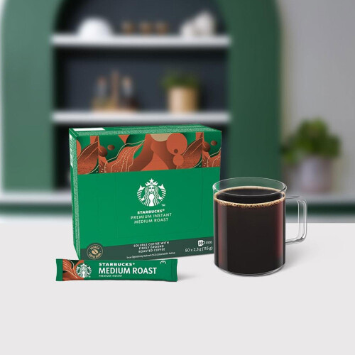 Starbucks Starbucks Medium Roast Instant Coffee Sachets 50 Pack - Smooth Rich Blend, 2.3g 1