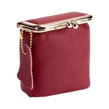 Petite boîte à bijoux en cuir porte-monnaie vintage-Bordeaux