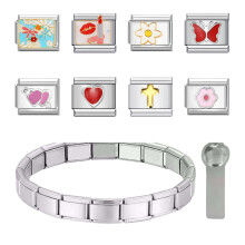 DIY italienisches Charm-Armband Gold Silber 9 mm-Set 1