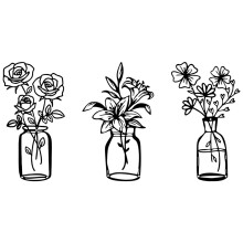 Minimalistische Blumenvase, Skulptur, Wanddekoration,-JSTY203