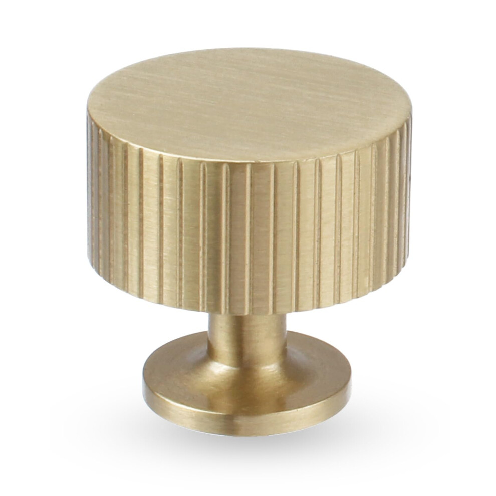 2Pcs Solid Brass Cabinet Knobs 28Mm Brushed Gold Drawer Pulls For Dressers And Kitchen Cabinets 9189345628719
