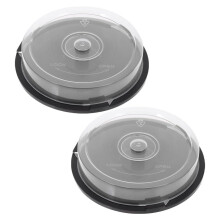 2pcs Compact 10 Disc CD DVD Storage Case with Black Spindle TravelFriendly Disc Organizer