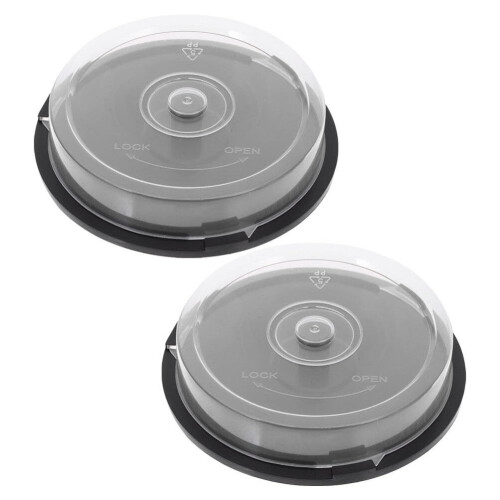 2pcs Compact 10 Disc CD DVD Storage Case with Black Spindle TravelFriendly Disc Organizer