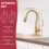 Brushed Gold Kitchen Faucet with Pull Down Sprayer, Solid Brass  Arc, 3 Spray Modes, 360 Swivel 2