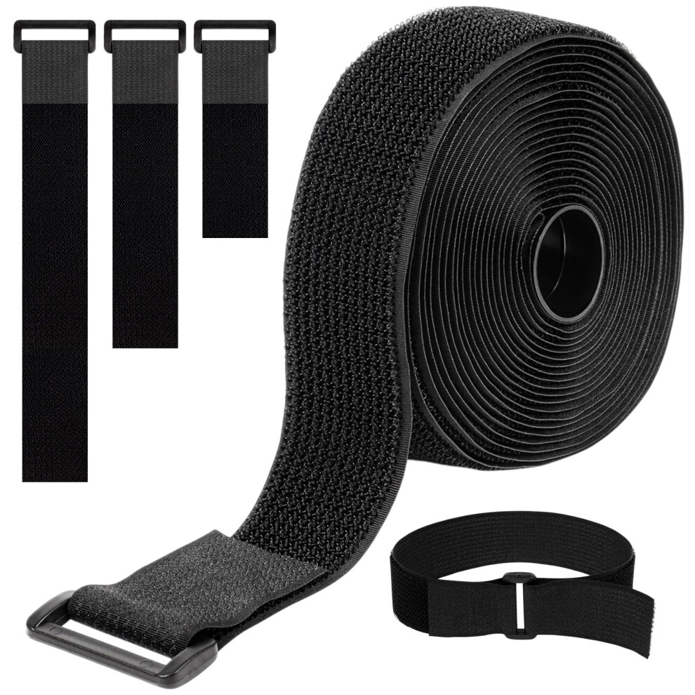 1.5In X 16Ft Heavy Duty Hook And Loop Cable Straps With 20 Buckles, Cuttolength Reusable Nylon 9189345629556