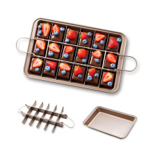 Brownie Pan with Dividers 18 Slice Carbon Steel Non Stick Baking Pan for Even Heat Distribution