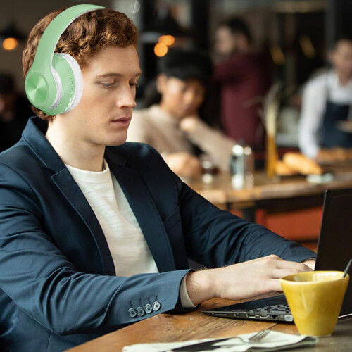 Ακουστικά Bluetooth με ήχο surround και μικρόφωνο, άνετα ασύρματα ακουστικά αφρού μνήμης 1
