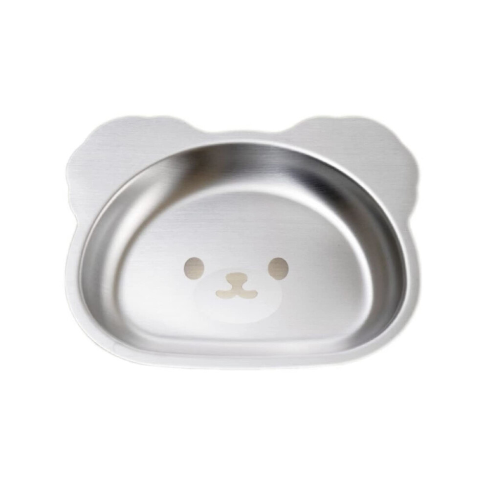 304 Stainless Steel Kids Plate Bear Shape Divided Dish Cute Cartoon Design Dishwasher Safe