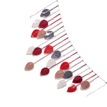 Handgewebter Blatt-Wandteppich, Wandbehang,-rote Farbe
