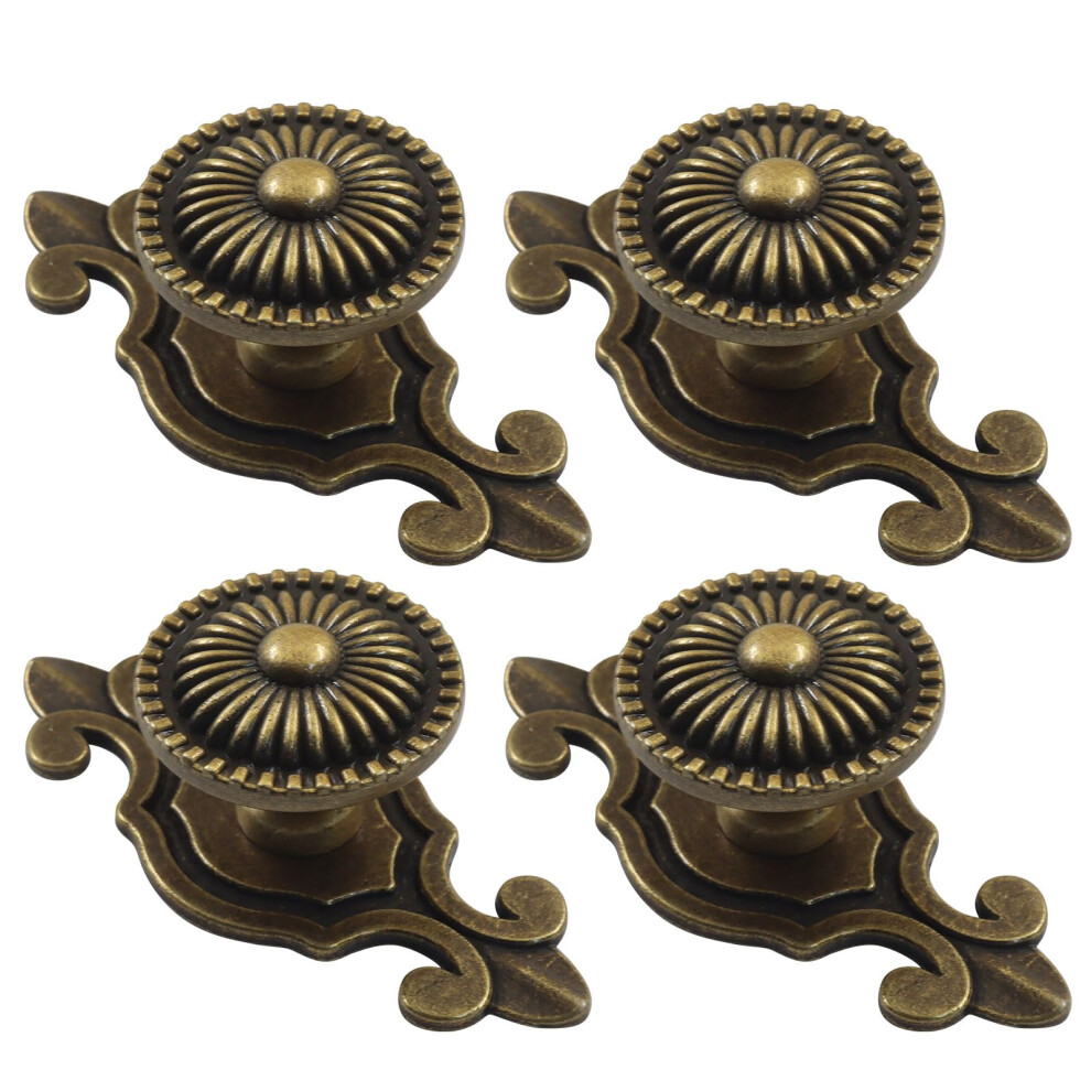 Brass Cabinet Knobs 4 Pack Vintage Bronze Mushroom Drawer Pulls With Backplate For Wardrobe And Dresser 9426802876246