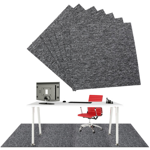 (Light gray) 20 Pcs Floor Mats Square Encrypted and Thickened Tile Carpet 50*50CM