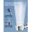 Pressure Water Saving Shower Head with Filter, OneClick Flow Stop, Adjustable Square Silver 5