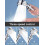 Pressure Water Saving Shower Head with Filter, OneClick Flow Stop, Adjustable Square Silver 2