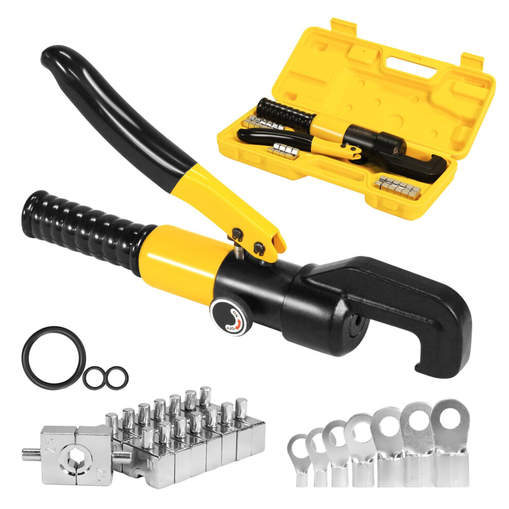 Hydraulic Crimping Tool For 12Â2/0 Awg Cables, Battery Cable Crimper With Copper Lugs 9426802876277