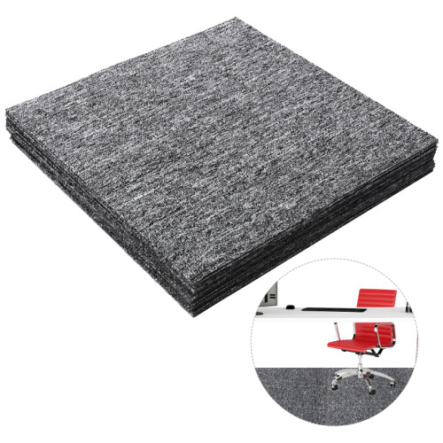 (Light gray) 20 Pcs Floor Mats Square Encrypted and Thickened Tile Carpet 50*50CM 2