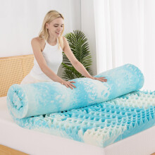 Cooling Gel Memory Foam Mattress Topper Twin 3 Inch 5Zone Support for Pressure Relief Blue