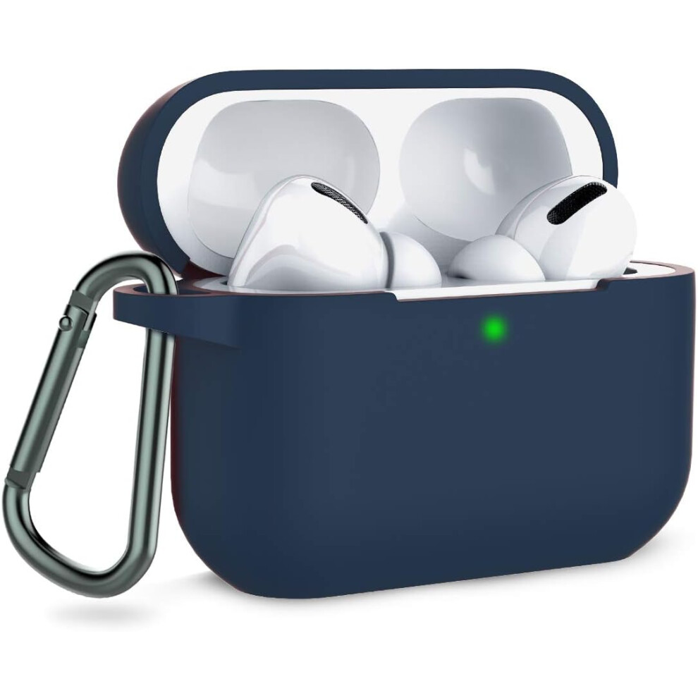 Airpods Pro Shockproof Design Case, User-Friendly Design With Visible Led Indicator, Premium Quality Silicone Material - Navy, Good Quality, Durable 9420858028697