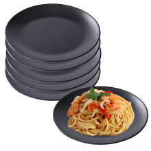 6 Pack Dinner Plates Set, 11 Inch Unbreakable Black Reusable Plates, Microwave and Dishwasher Safe