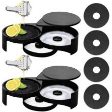 3 Tier Cocktail Glass Rimmer with Sponge for Margaritas Salt and Sugar, Set of 2 Black