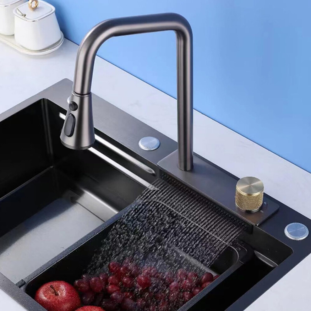 Stainless Steel Pull Out Kitchen Faucet With Spray, 360 Degree Swivel For Multiangle Cleaning Gray 9001264045159