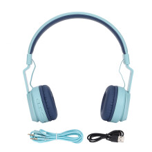 Căști hands-free pentru copii, albastre, microfon încorporat pentru apeluri clare, pliabile și ușoare pentru călătorii ușoare, potrivire