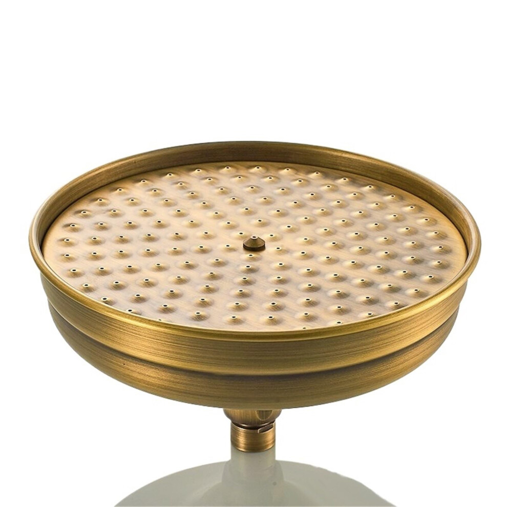 Antique Brass 8 Inch Round Rainfall Shower Head With Handheld For Luxury Ceiling Mounted Bathroom 9426802875812