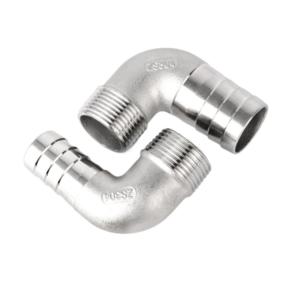 304 Stainless Steel Elbow Fitting 1/4 Bsp Male To 12Mm Hose Barb Corrosion Resistant Connector 9001264045494